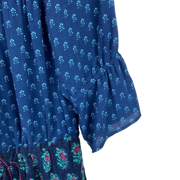 Anthropologie Ett Twa Romper Size XS One Piece Shorts Top Blue Floral Kaleo - Picture 8 of 16